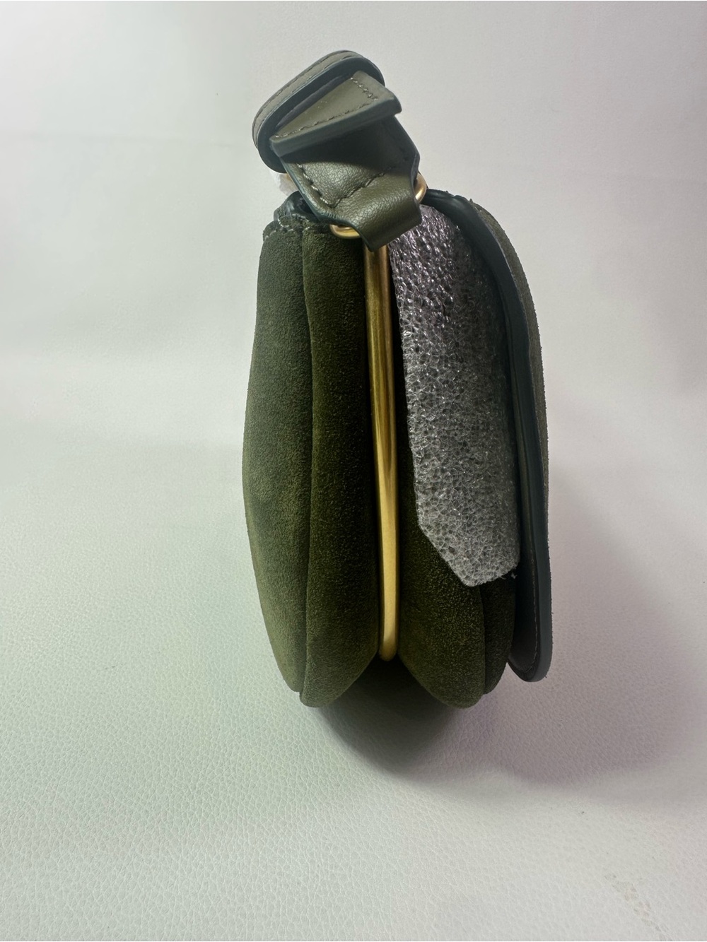 NEW WANDLER KATE SUEDE LEATHER CROSSBODY BAG OLIVE GREEN - Picture 12 of 12
